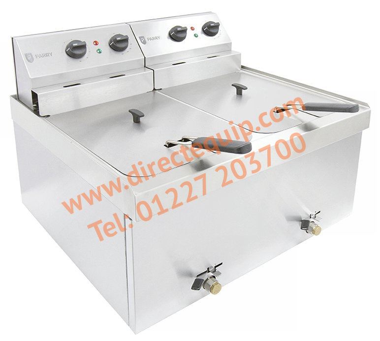 Parry NPDF3 Twin Tank Table Top Electric Fryer 2 x 9Ltr 3kW